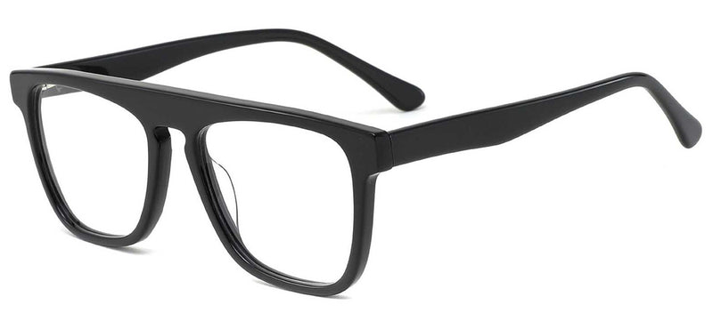 28234 C1 black rectangular glasses with a full-rim front and matching black temples, three-quarter view