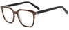28338 C3 brown striped square glasses with translucent-looking front edges and dark temples, three-quarter view