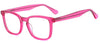 28371 C7 translucent pink rounded-square glasses with matching pink temples, three-quarter view