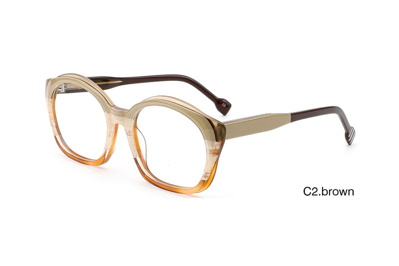A01132 Rectangle Eyeglasses - Brown
