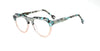 A01137 Rounded Square Eyeglasses - Aqua / Pink Pattern | Specs Direct 4u