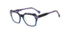 A0138 Square Eyeglasses - Purple / Black Pattern | Specs Direct 4u